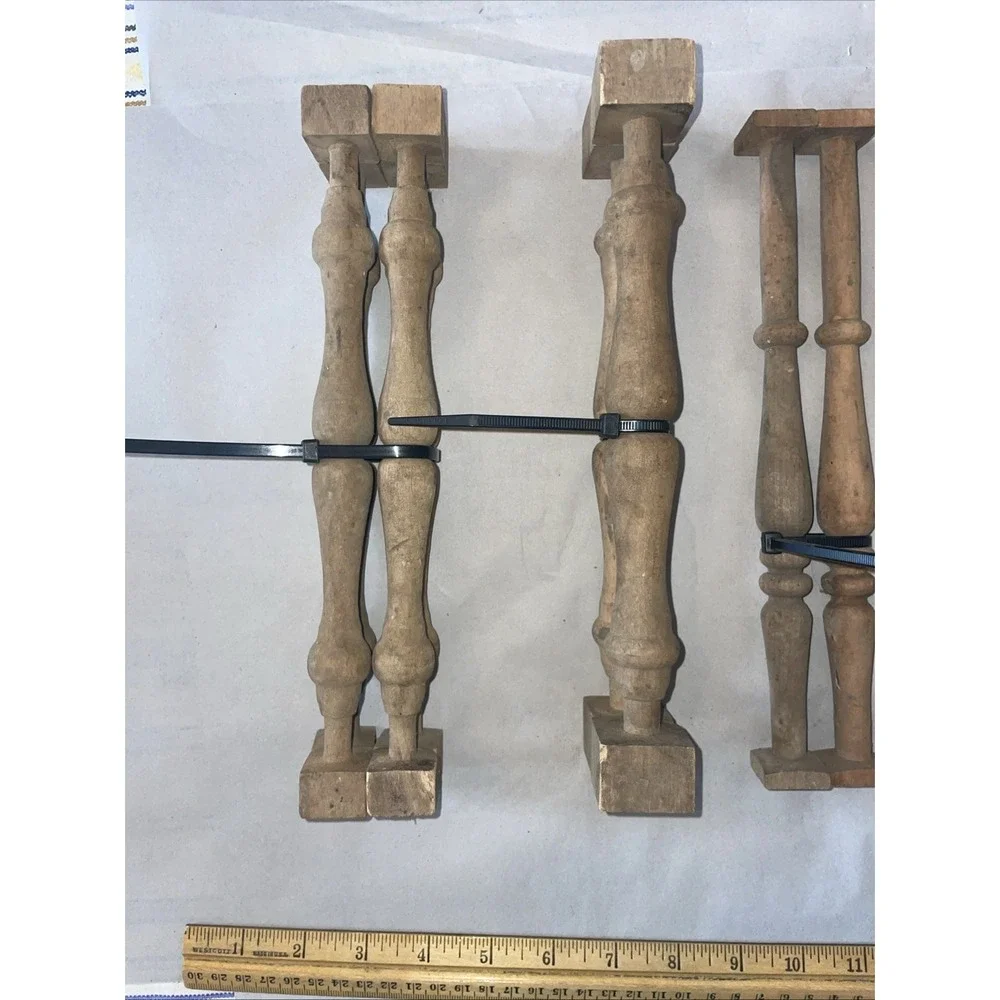 Wooden Chair Spindle Set 15 pcs Vintage Project Craft Building Furniture Art